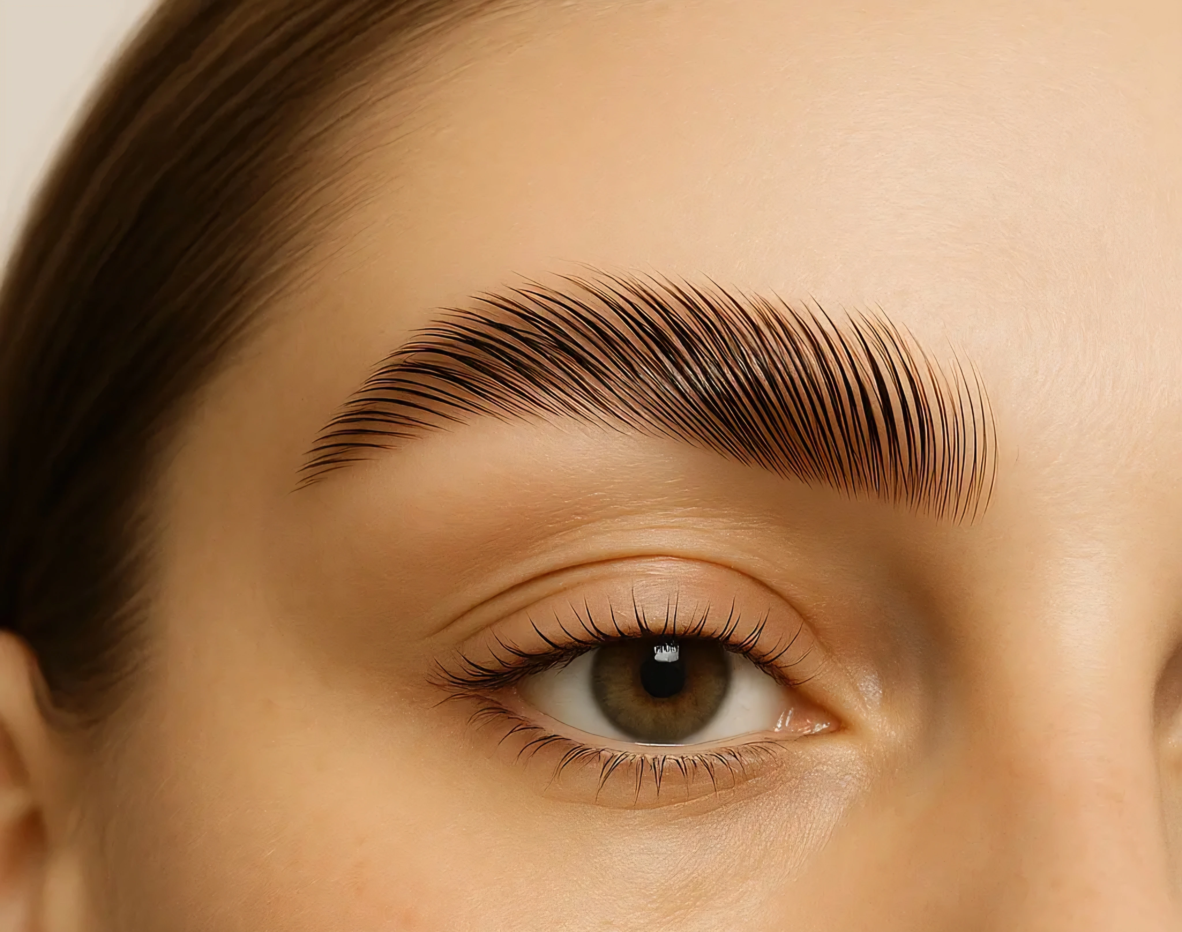 Brow lamination — gefixeerde volle wenkbrauwen